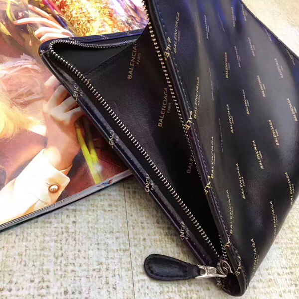 2017最新作 バレンシアガコピー Bazar printed leather ポーチ